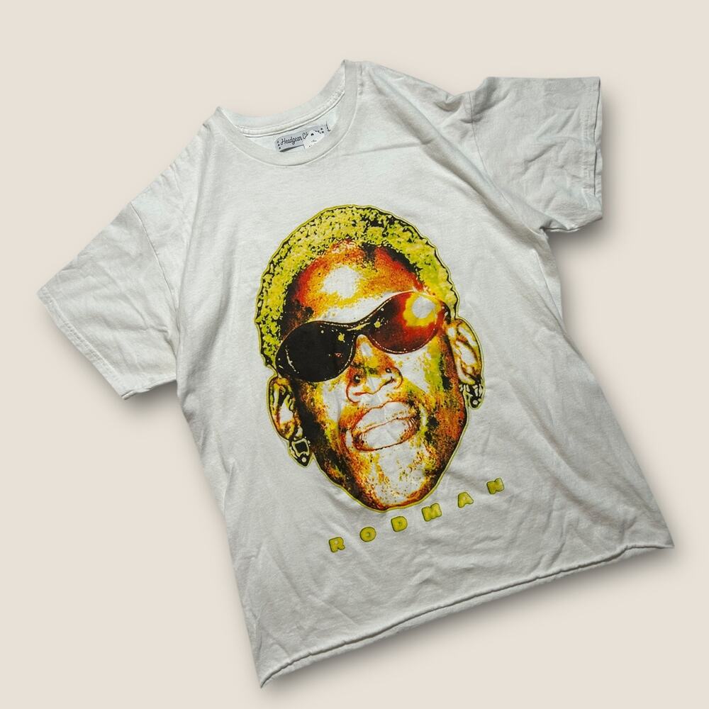 Dennis Rodman Graphic Tee Headgear Classics Size M White Vintage Style W01